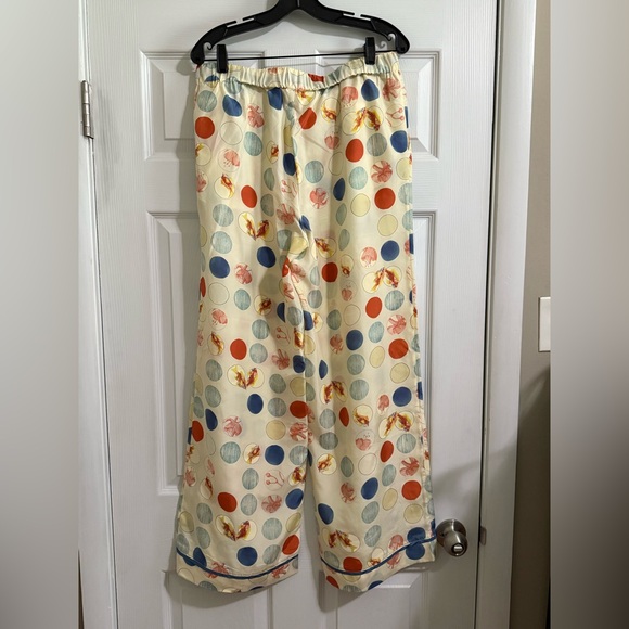Anthropologie Lilka Wide Leg 100% Silk Pajama Pants - Medium - NWOT - Picture 4 of 6